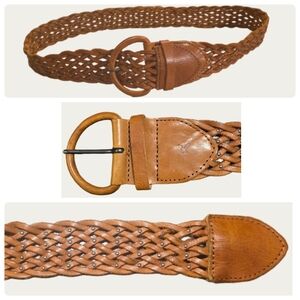 American Eagle Outfitters Wide Woven Braided Leather Belt
